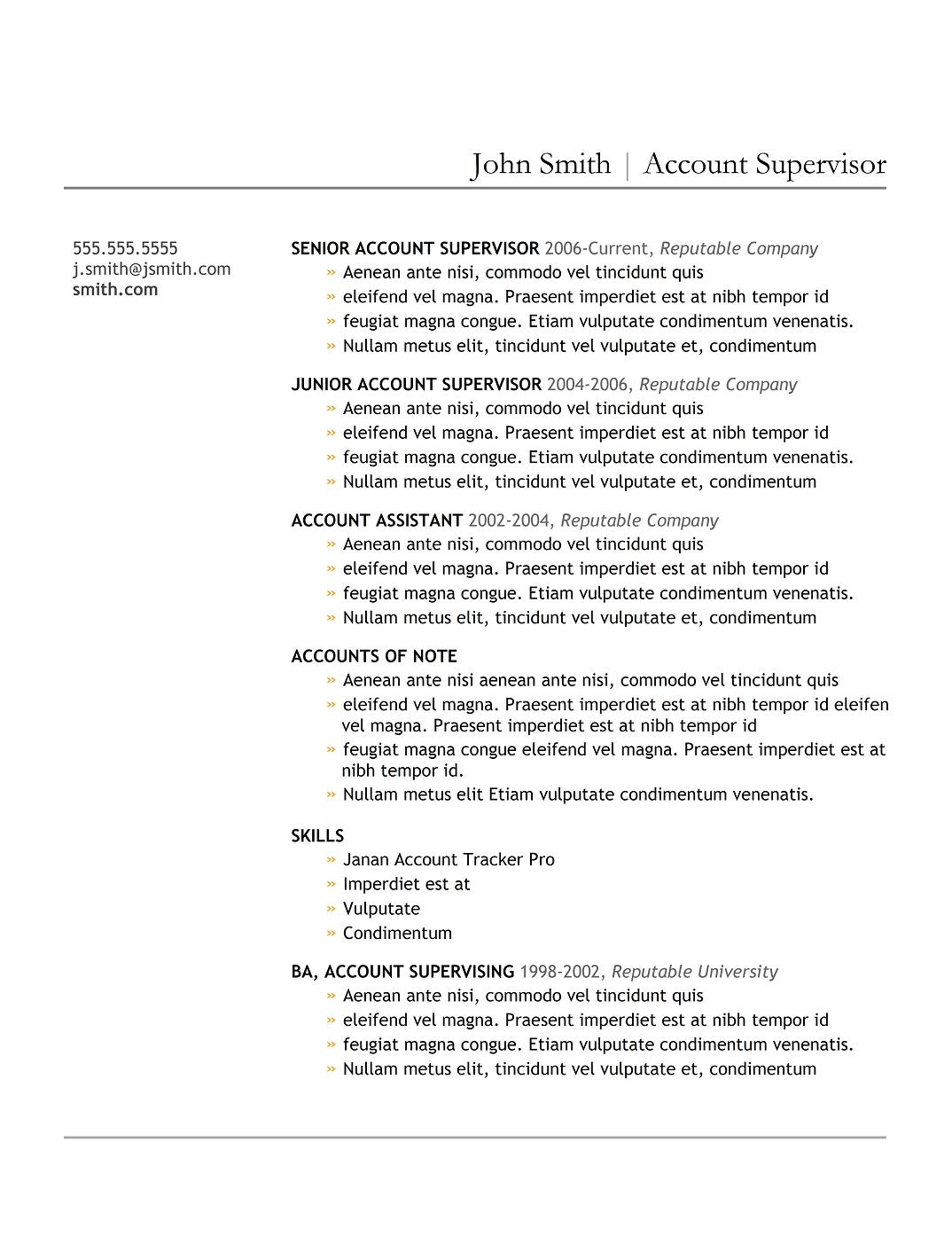 Account it manager recruiting resume